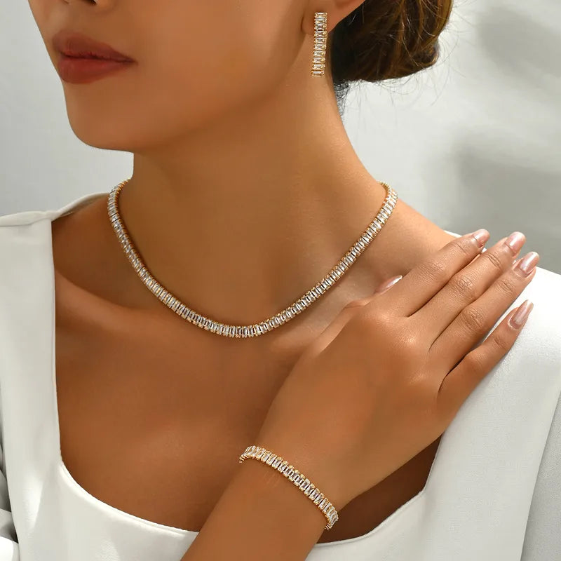 🎁 Set Bijuterii Luxury Zircon Gold – Colier, Brățară și Cercei Eleganți (100% off)