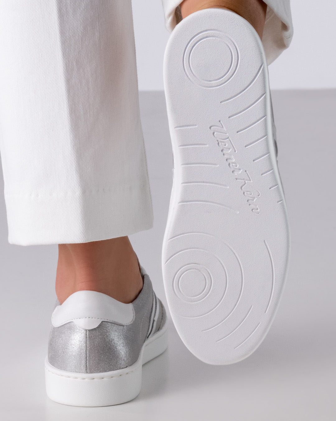 Pantofi dans sneakers femei Lacey Argintiu Piele | Werner Kern România