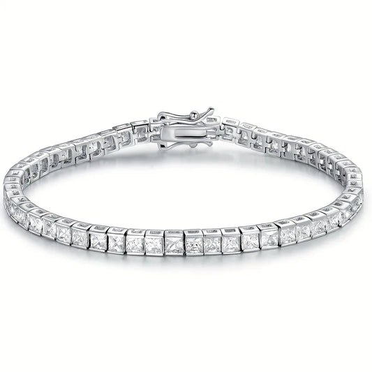 Brățară Luxury Tennis Crystal Silver – Placare Aur Alb și Zirconii Premium