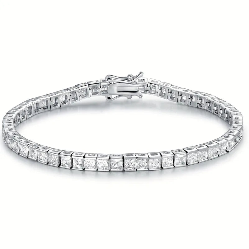 🎁 Brățară Luxury Tennis Crystal Silver – Placare Aur Alb și Zirconii Premium (100% off)