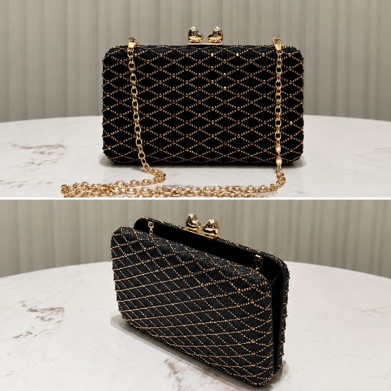 Poșetă Plic Luxury Black Gold