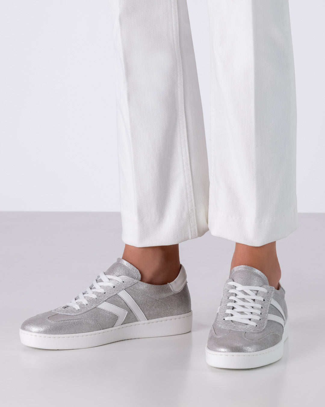 Pantofi dans sneakers femei Lacey Argintiu Piele | Werner Kern România