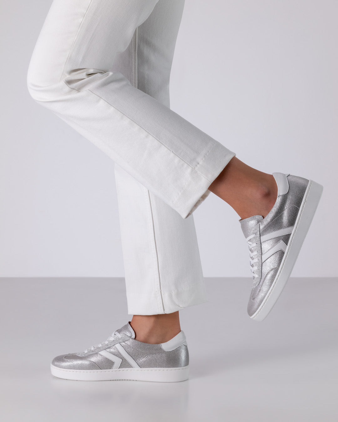 Pantofi dans sneakers femei Lacey Argintiu Piele | Werner Kern România