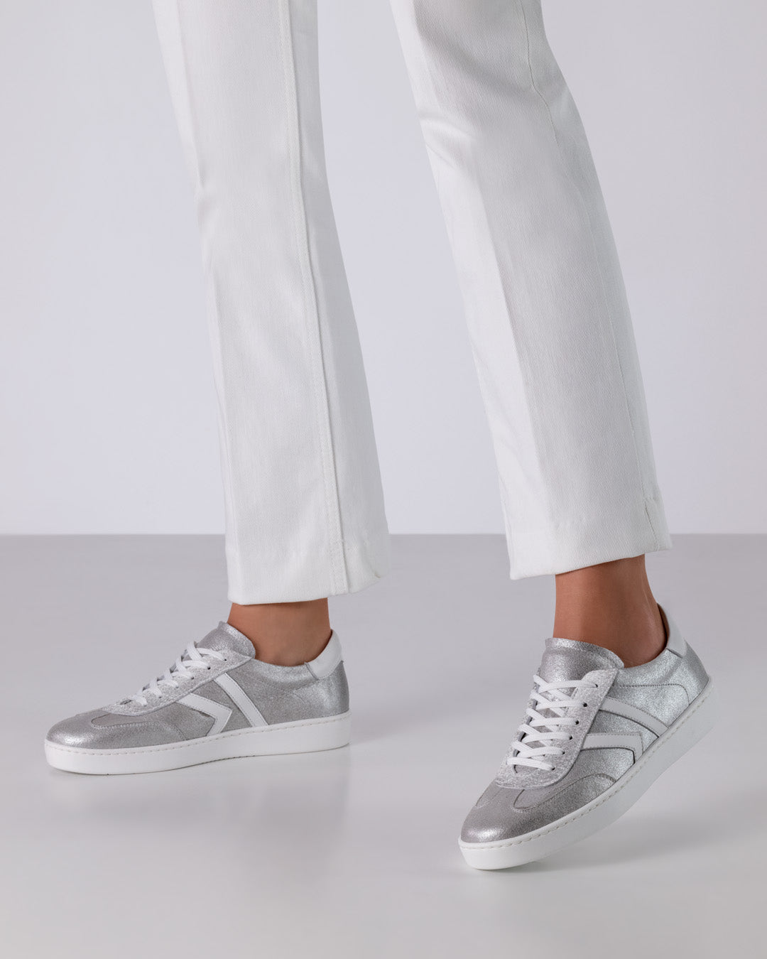 Pantofi dans sneakers femei Lacey Argintiu Piele | Werner Kern România
